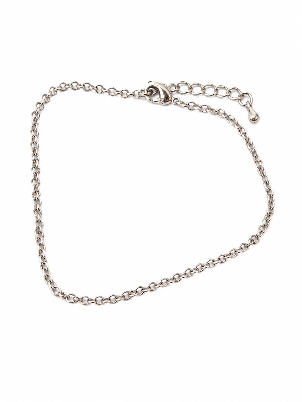 Silver Tone Dainty Rolo Chain Bracelet Adjustable Minimalist Jewelry